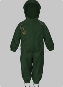 muddlarks® all-in-one kids one piece waterproof suit in green