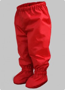 muddlarks® childrens waterproof crawler pants front red